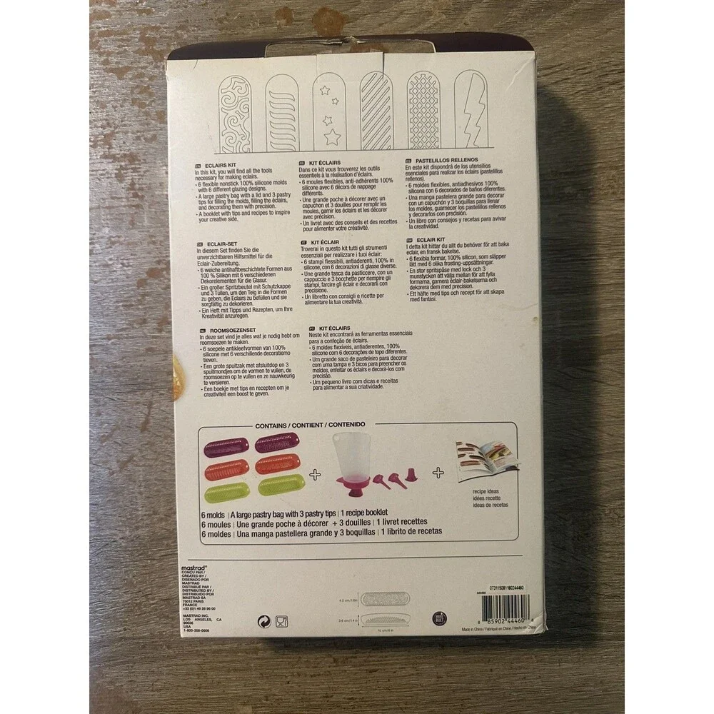 MASTRAD A44460 ECLAIRS KIT NEW WITH INSTRUCTION/RECIPE BOOKLET